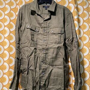 Marc Anthony olive green button up shirt